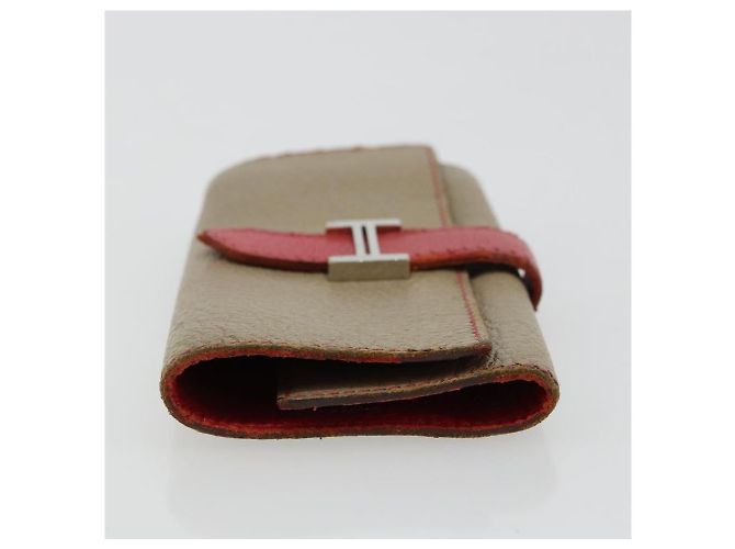 Hermès HERMES Baan Key Case Leather Beige Auth 179332 - view 4