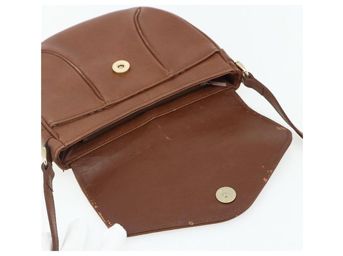 Borsa a Spalla Burberry in Pelle Marrone Oro Auth 180067 D'oro - vista 10