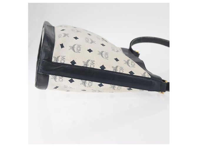 Borsa a tracolla MCM Vicetos Logogram PVC White Gold Auth hk3702 Bianco D'oro - vista 4