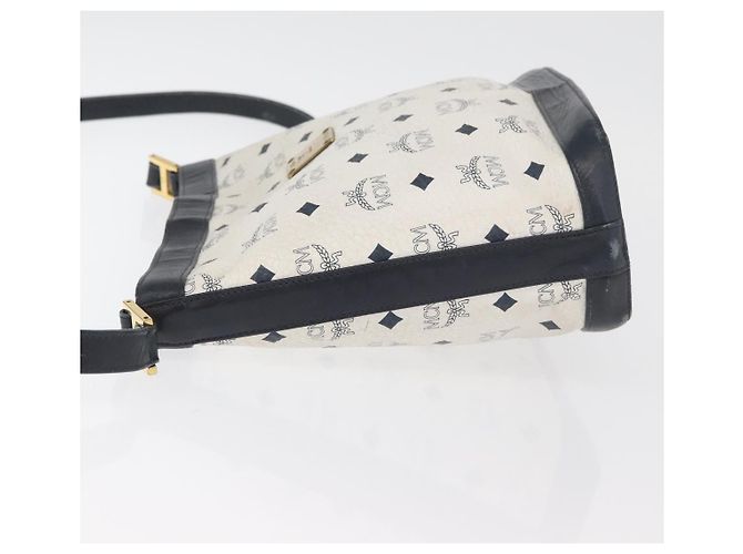 Borsa a tracolla MCM Vicetos Logogram PVC White Gold Auth hk3702 Bianco D'oro - vista 5