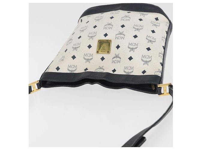 Borsa a tracolla MCM Vicetos Logogram PVC White Gold Auth hk3702 Bianco D'oro - vista 6