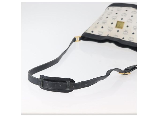 Borsa a tracolla MCM Vicetos Logogram PVC White Gold Auth hk3702 Bianco D'oro - vista 7