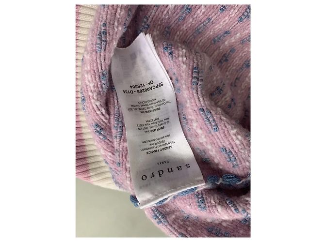 Sandro Lilafarbene Strickjacke mit Streifen Pink - Ansicht 4