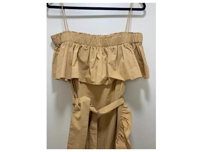 Sandro Vestido de algodón beige - vista 2
