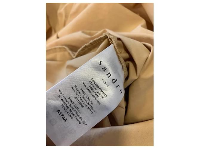Sandro Vestido de algodón beige - vista 6
