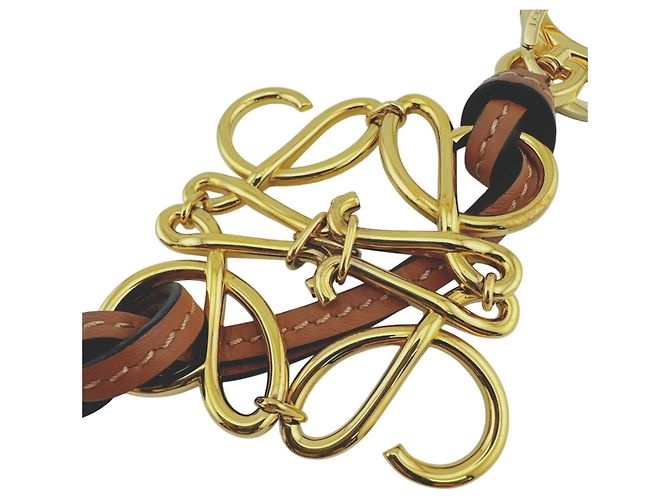 Bolsa Anagram Charm LOEWE Marrom Dourado - vista 3