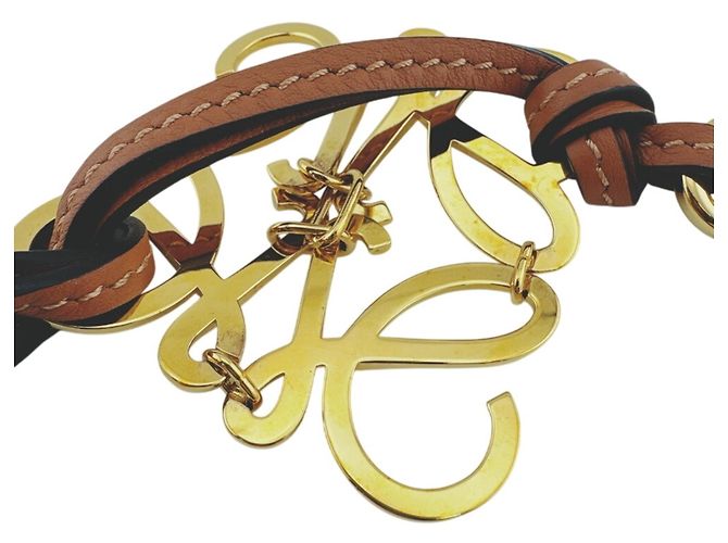 Bolsa Anagram Charm LOEWE Marrom Dourado - vista 7