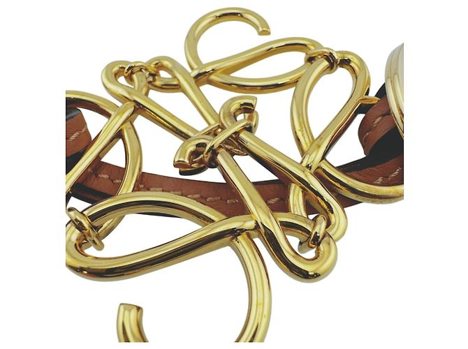Bolsa Anagram Charm LOEWE Marrom Dourado - vista 8