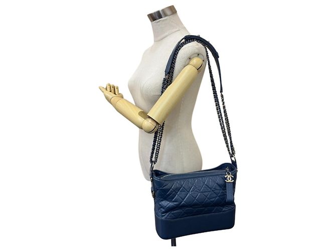 Borsa Hobo Chanel Gabrielle Small Blu - vista 18