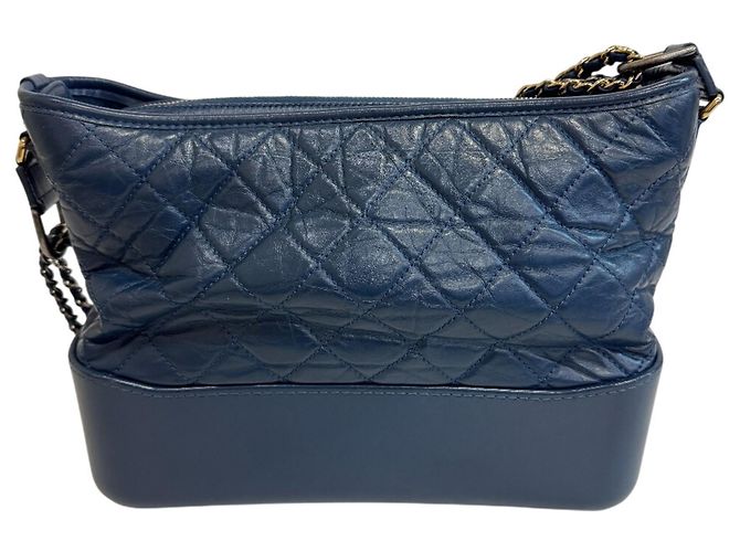 Borsa Hobo Chanel Gabrielle Small Blu - vista 2