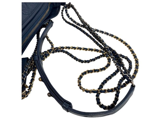 Borsa Hobo Chanel Gabrielle Small Blu - vista 6