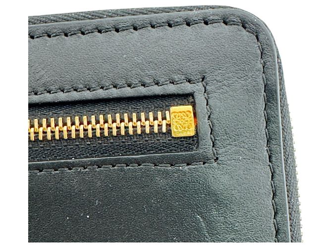 Loewe Black Round Zip Long Wallet Orange - view 16