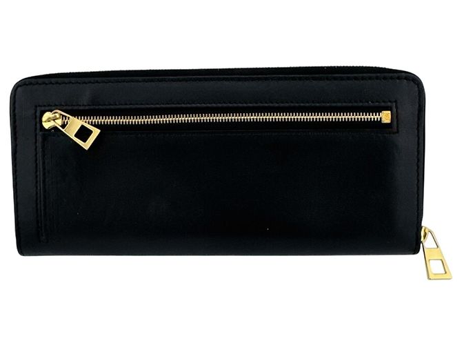 Loewe Black Round Zip Long Wallet Orange - view 2