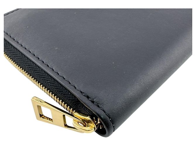 Loewe Black Round Zip Long Wallet Orange - view 3