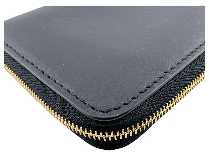 Loewe Black Round Zip Long Wallet Orange - view 5