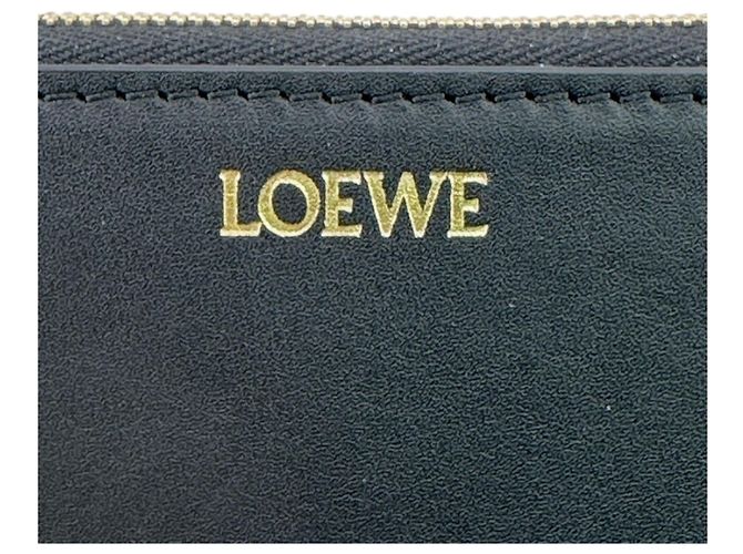 Loewe Black Round Zip Long Wallet Orange - view 8