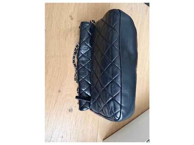 Borsa Chanel Classic Flap in pelle di agnello nera Nero - vista 9