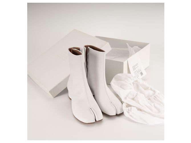 Maison Martin Margiela Botines de cuero Tabi Maison Margiela 30mm Blanco Mujer EU 38 - vista 2