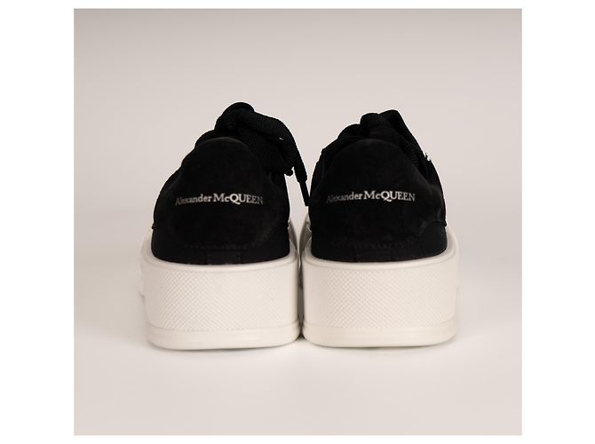 Alexander McQueen Deck Lace-Up Plimsoll Canvas Black White Mujer EU 36 Negro Blanco - vista 9
