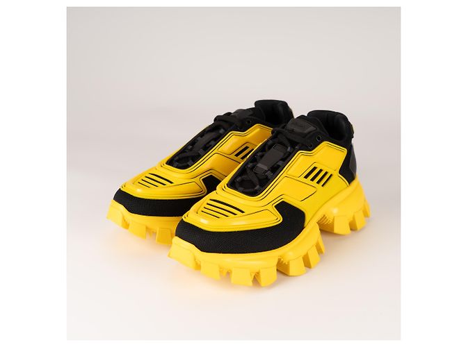 Tênis Cloudbust Thunder Knit Prada Amarelo Preto Masculino EU 39.5 - vista 8