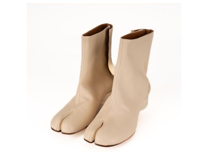 Maison Martin Margiela Botines Tabi Maison Margiela de piel beige para mujer EU 38.5 - vista 5