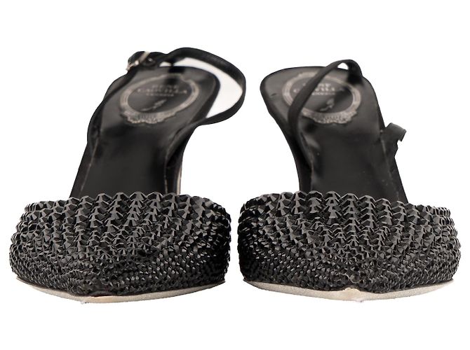 Décolleté slingback Jackie Crystal in pelle nera da donna Rene Caovilla EU 39 Nero - vista 8