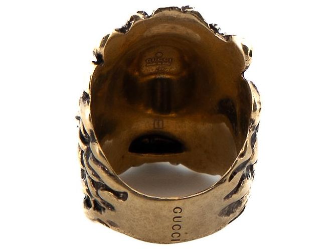 Anello Gucci Lion Head in ottone dorato invecchiato da donna IT 15 US 7.5 D'oro - vista 5