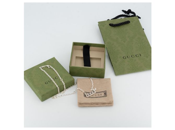 Collana con pendente Gucci Lido Script in argento da donna 17 in - vista 2