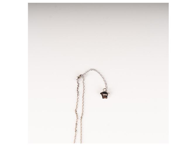 Collana Versace con pendente Medusa in smalto Ottone Argento Nero Donna 20 in - vista 6