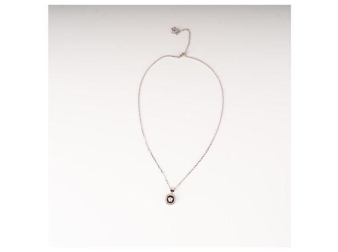 Collana Versace con pendente Medusa in smalto Ottone Argento Nero Donna 20 in - vista 7
