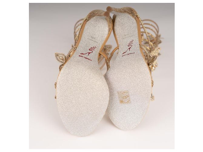 Sandali Margot Butterfly in Cristallo e Satin Oro Rene Caovilla Donna EU 39.5 D'oro - vista 8