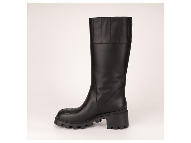 Botas altas Gucci Interlocking G Lifford de cuero negro para mujer EU 40 - vista 4