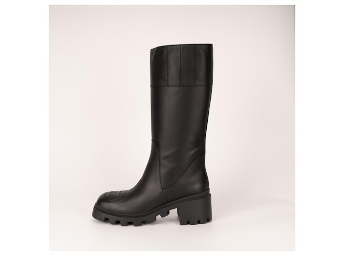 Botas altas Gucci Interlocking G Lifford de cuero negro para mujer EU 40 - vista 5