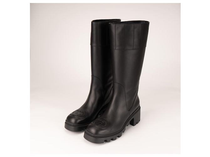 Botas altas Gucci Interlocking G Lifford de cuero negro para mujer EU 40 - vista 7