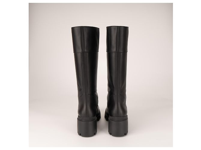 Botas altas Gucci Interlocking G Lifford de cuero negro para mujer EU 40 - vista 9