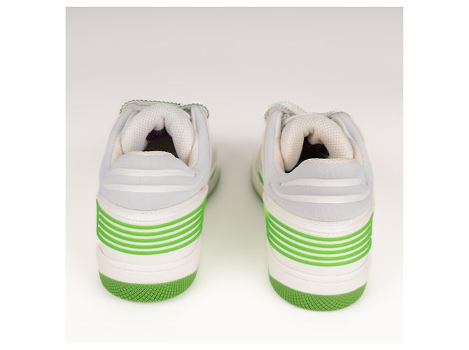 Gucci Basket Low-Top Sneaker Weiß Grün Kunstleder Damen EU 35.5 - Ansicht 9