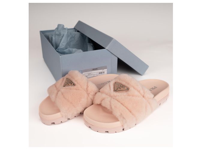 Prada Shearling Slides Orchidea Pink Damen EU 37 / US 7 - Ansicht 2