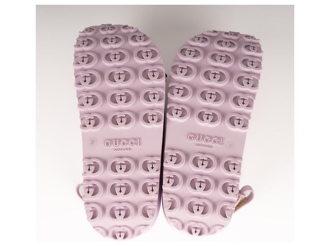 Sandali con platform Gucci Horsebit in gomma Rosa chiaro Donna EU 37 / US 7 Lavanda - vista 10