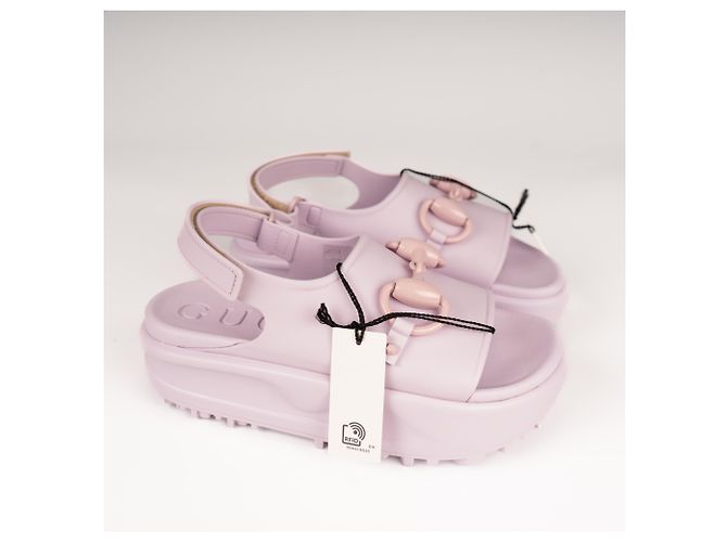 Sandali con platform Gucci Horsebit in gomma Rosa chiaro Donna EU 37 / US 7 Lavanda - vista 6