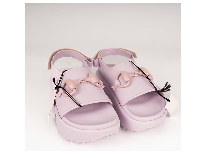 Sandali con platform Gucci Horsebit in gomma Rosa chiaro Donna EU 37 / US 7 Lavanda - vista 7