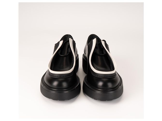 Sneaker con lacci in pelle spazzolata Diapason Prada Nero Bianco Donna EU 37 - vista 8