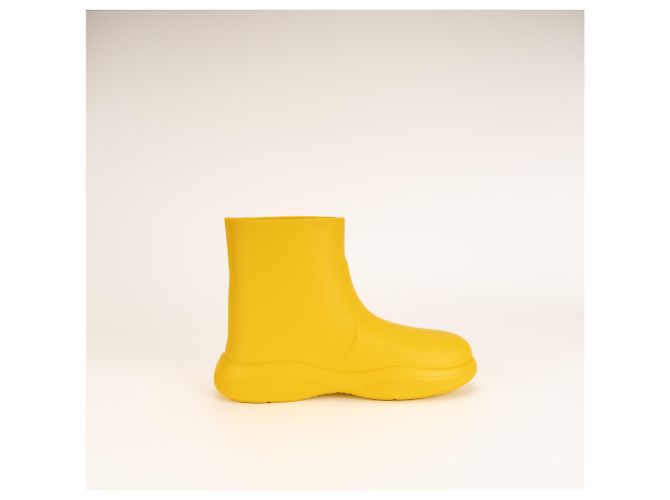 Botas de lluvia Prada Pull-On Rain Booties Goma Sunny Yellow Mujer EU 37 Amarillo - vista 3