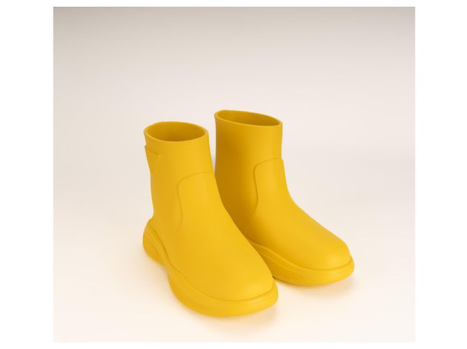 Botas de lluvia Prada Pull-On Rain Booties Goma Sunny Yellow Mujer EU 37 Amarillo - vista 7