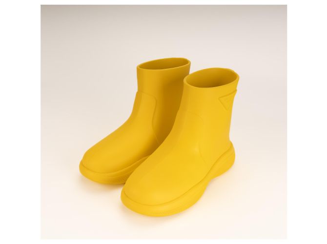 Botas de lluvia Prada Pull-On Rain Booties Goma Sunny Yellow Mujer EU 37 Amarillo - vista 9