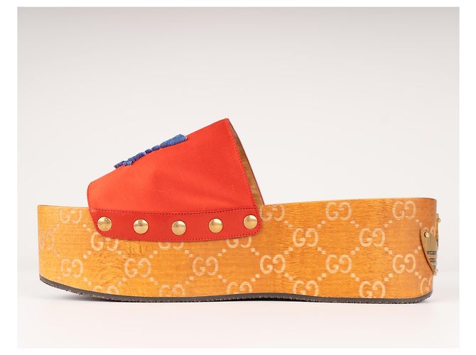 Sandali Gucci Adidas x Gucci GG Platform in cotone rosso Donna EU 39 - vista 4