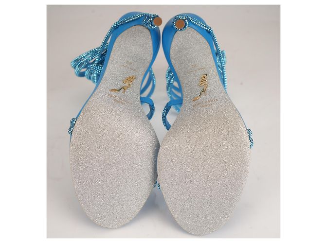 Sandali Margot in raso con cristalli Rene Caovilla Blue Donna EU 39 - vista 10