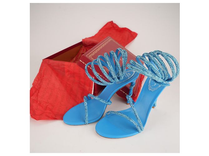 Sandali Margot in raso con cristalli Rene Caovilla Blue Donna EU 39 - vista 2