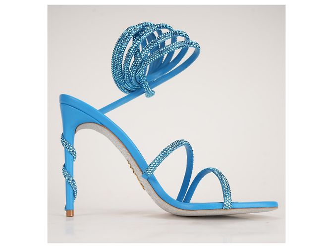 Sandali Margot in raso con cristalli Rene Caovilla Blue Donna EU 39 - vista 3