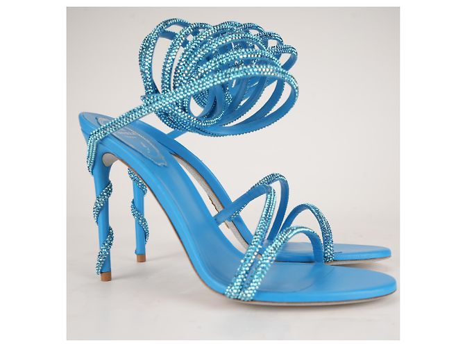 Sandali Margot in raso con cristalli Rene Caovilla Blue Donna EU 39 - vista 6