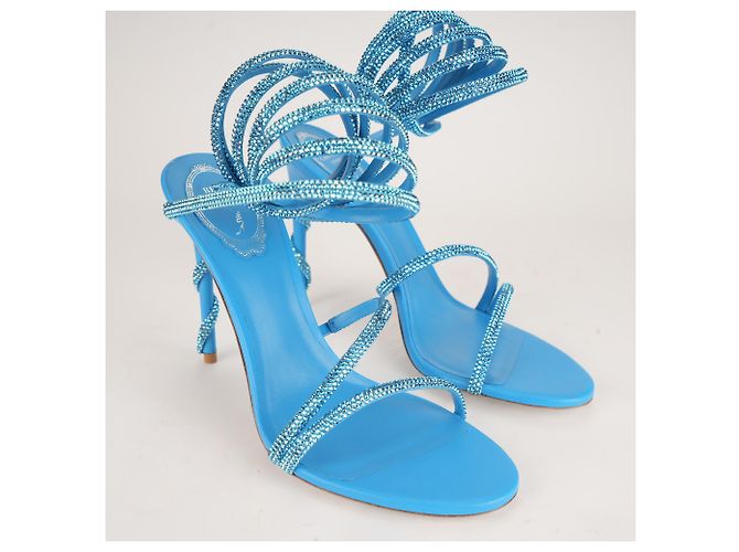 Sandali Margot in raso con cristalli Rene Caovilla Blue Donna EU 39 - vista 7